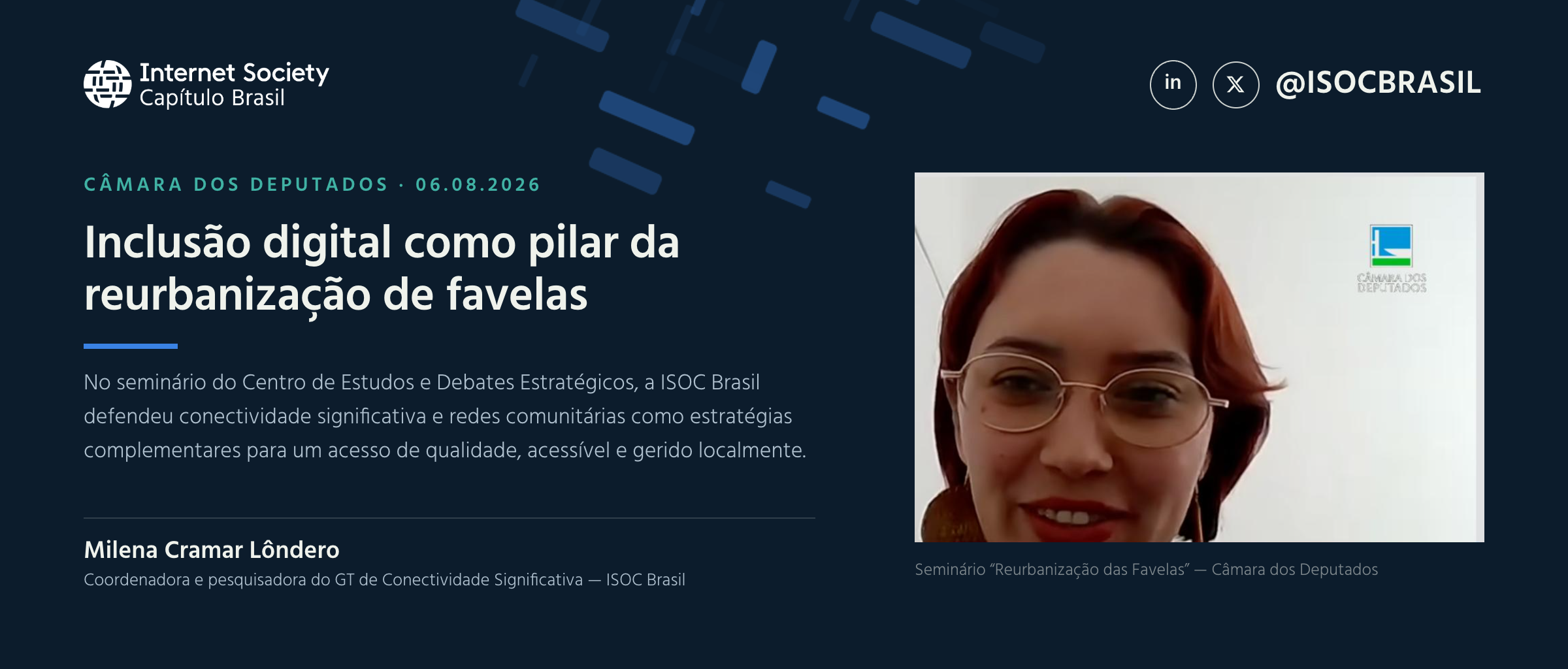 ISOC Brasil defende inclusão digital como pilar da reurbanização de favelas